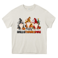 Cream Happy Hallothanksmas Heavy Core Tee - MaliasSmallBusiness