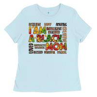 Baby Blue i am a black mom Ladies Tee - LillyAllenDesigns