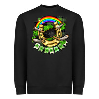 Black St. Patrick's Day Hockey Heavyweight Sweatshirt - FaDigitalArtStudio