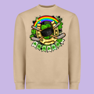 St. Patrick's Day Hockey Heavyweight Sweatshirt Designed By Fadigitalartstudio