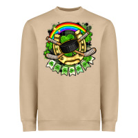 Mushroom St. Patrick's Day Hockey Heavyweight Sweatshirt - FaDigitalArtStudio