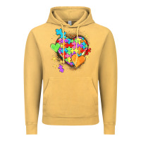 Vintage Mustard Autism hearts Vintage Hoodie - NancyCooperArtShop