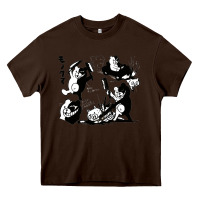 Chocolate Brown monokuma 1 Heavy Core Tee - tuanDangUi
