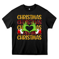 Black christmas grinch heart hands Heavy Core Tee - MaliasSmallBusiness