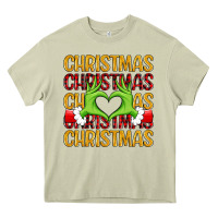 Mossy christmas grinch heart hands Heavy Core Tee - MaliasSmallBusiness