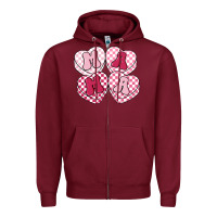 Burgundy mama candy hearts Zipper Hoodie - LillyAllenDesigns
