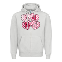 Dove Grey mama candy hearts Zipper Hoodie - LillyAllenDesigns