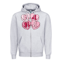 Heather Grey mama candy hearts Zipper Hoodie - LillyAllenDesigns