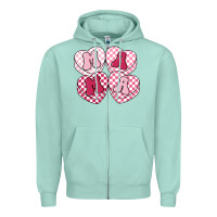 Seafoam mama candy hearts Zipper Hoodie - LillyAllenDesigns