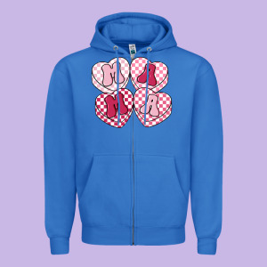 Mama Candy Hearts Zipper Hoodie Designed By Lillyallendesigns