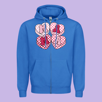 Mama Candy Hearts Zipper Hoodie Designed By Lillyallendesigns