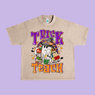 Trick Or Teach Halloween Urban Heavy Tee Designed By Nancycooperartshop