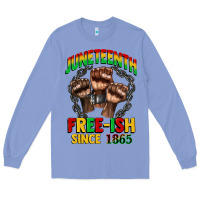 Colony Blue juneteenth free ish since 1865 Long Sleeve Tee - CowGirlArtShop