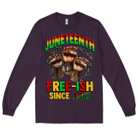 Plum juneteenth free ish since 1865 Long Sleeve Tee - CowGirlArtShop