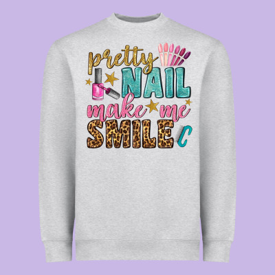 Pretty Nail Make Me Smile Bbs Heavyweight Sweatshirt Designed By Bundleandbundleshop