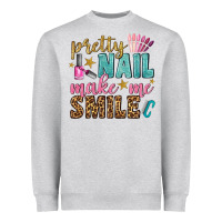 Heather Grey pretty nail make me smile bbs Heavyweight Sweatshirt - BundleAndBundleShop