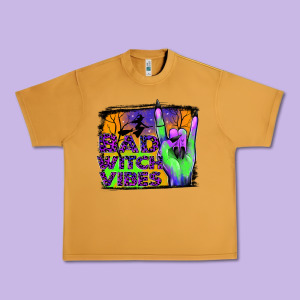 Bad Witch Vibes Urban Heavy Tee Designed By Jahusdesignshop