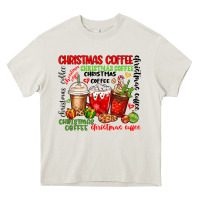 Cream Christmas coffee Heavy Core Tee - MaliasSmallBusiness