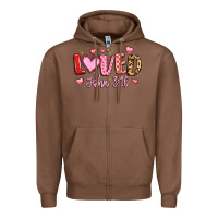 Chestnut loved john 3 16 Zipper Hoodie - LillyAllenDesigns