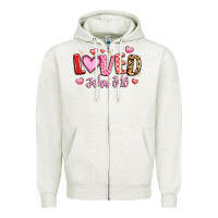 Oatmeal Heather loved john 3 16 Zipper Hoodie - LillyAllenDesigns