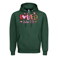 Sports Green loved john 3 16 Zipper Hoodie - LillyAllenDesigns