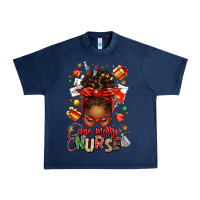 Navy one merry nurse afro messy bun Urban Heavy Tee - texasbilliewilder