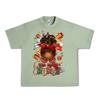 Oil Green one merry nurse afro messy bun Urban Heavy Tee - texasbilliewilder