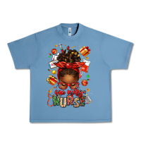 Pebble Blue one merry nurse afro messy bun Urban Heavy Tee - texasbilliewilder