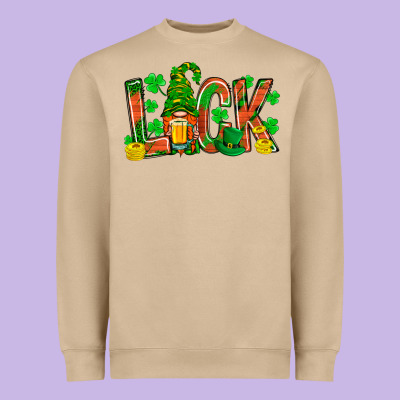 Luck With Gnome And Beer Bbs Heavyweight Sweatshirt Designed By Bundleandbundleshop