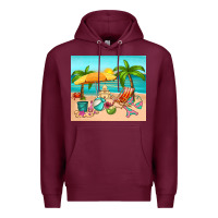 Burgundy summer Premium Hoodie - RanaPortraitStore