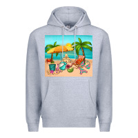 Heather Grey summer Premium Hoodie - RanaPortraitStore
