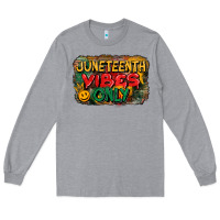 Heather Grey juneteenth vibes only Long Sleeve Tee - CowGirlArtShop