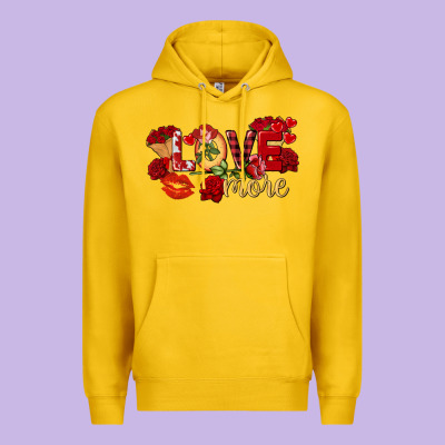 Love More Valentine's Day Premium Hoodie Designed By Fadigitalartstudio