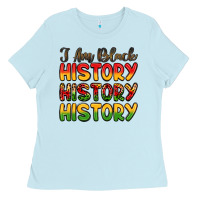 Baby Blue i am black history Ladies Tee - LillyAllenDesigns