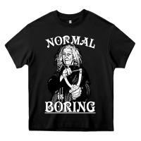 Black Limited Edition Grandma Addams (Frump)- Normal Is Boring Heavy Core Tee - tuanDangUi