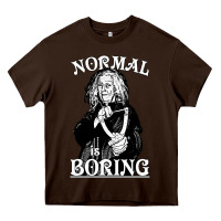Chocolate Brown Limited Edition Grandma Addams (Frump)- Normal Is Boring Heavy Core Tee - tuanDangUi