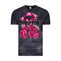 Cloud Black Survivor Breast Cancer with boxing gloves Vintage Tee - NancyCooperArtShop