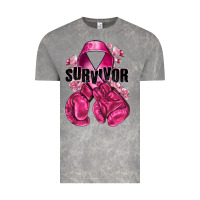 Cloud Rock Survivor Breast Cancer with boxing gloves Vintage Tee - NancyCooperArtShop