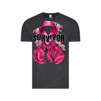 Vintage Black Survivor Breast Cancer with boxing gloves Vintage Tee - NancyCooperArtShop