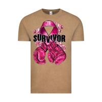 Vintage Coffee Survivor Breast Cancer with boxing gloves Vintage Tee - NancyCooperArtShop