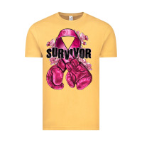 Vintage Mustard Survivor Breast Cancer with boxing gloves Vintage Tee - NancyCooperArtShop
