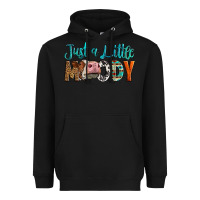 Black Western Just A Little Moody Cow Heavyweight Hoodie - LillyAllenDesigns