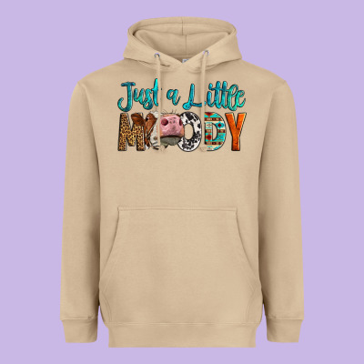 Western Just A Little Moody Cow Heavyweight Hoodie Designed By Lillyallendesigns