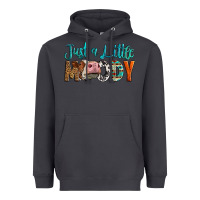 Smoke Western Just A Little Moody Cow Heavyweight Hoodie - LillyAllenDesigns