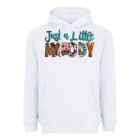 White Western Just A Little Moody Cow Heavyweight Hoodie - LillyAllenDesigns