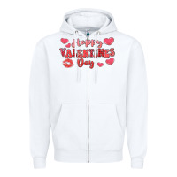 White happy valentine's day Zipper Hoodie - LillyAllenDesigns