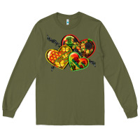 Army Green juneteenth hearts Long Sleeve Tee - CowGirlArtShop