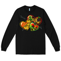 Black juneteenth hearts Long Sleeve Tee - CowGirlArtShop