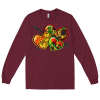 Burgundy juneteenth hearts Long Sleeve Tee - CowGirlArtShop