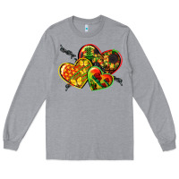 Heather Grey juneteenth hearts Long Sleeve Tee - CowGirlArtShop